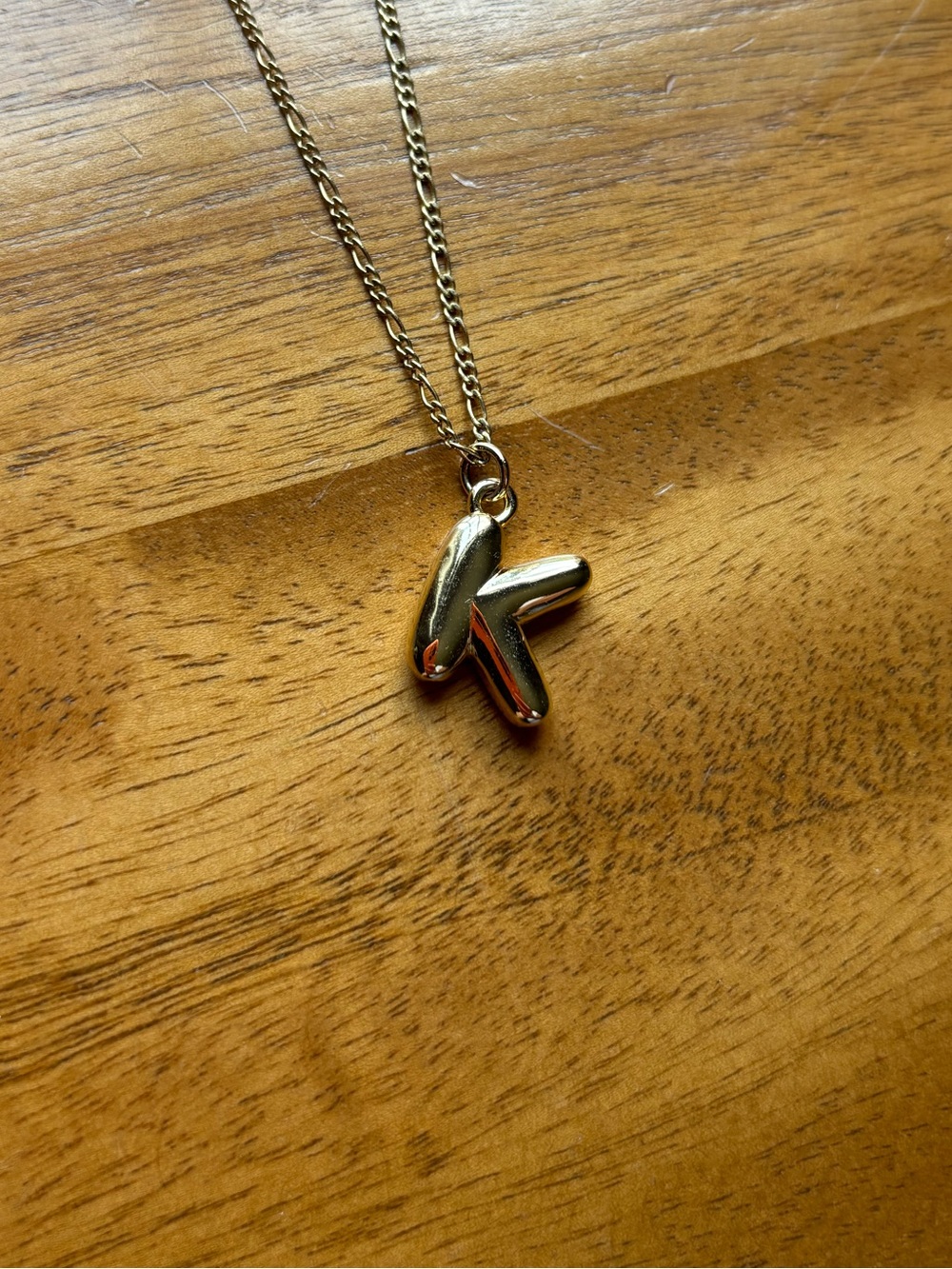 Gold Letter K Pendant Necklace - Minimal Women’s Jewelry